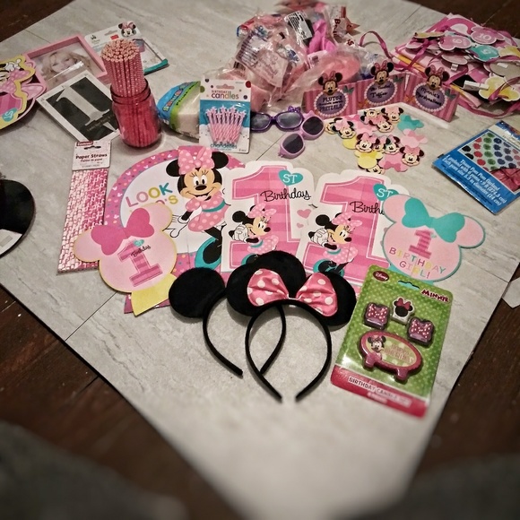Disney Other - 🍁HP🎉 Minnie Mouse 1st Birthday Decoration Lot